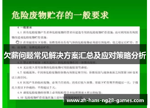 欠薪问题常见解决方案汇总及应对策略分析