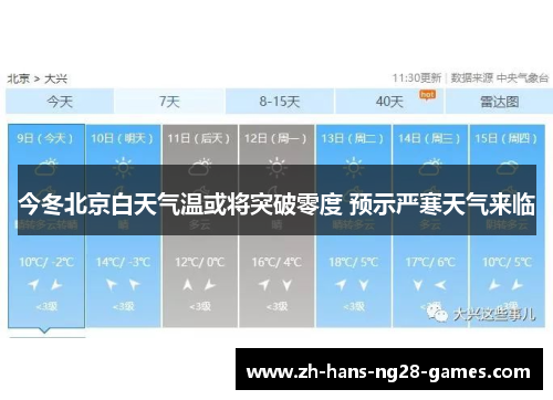 今冬北京白天气温或将突破零度 预示严寒天气来临