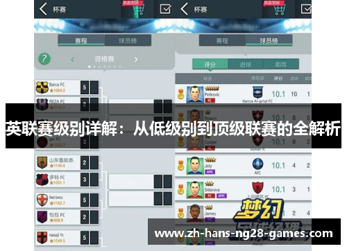 英联赛级别详解：从低级别到顶级联赛的全解析